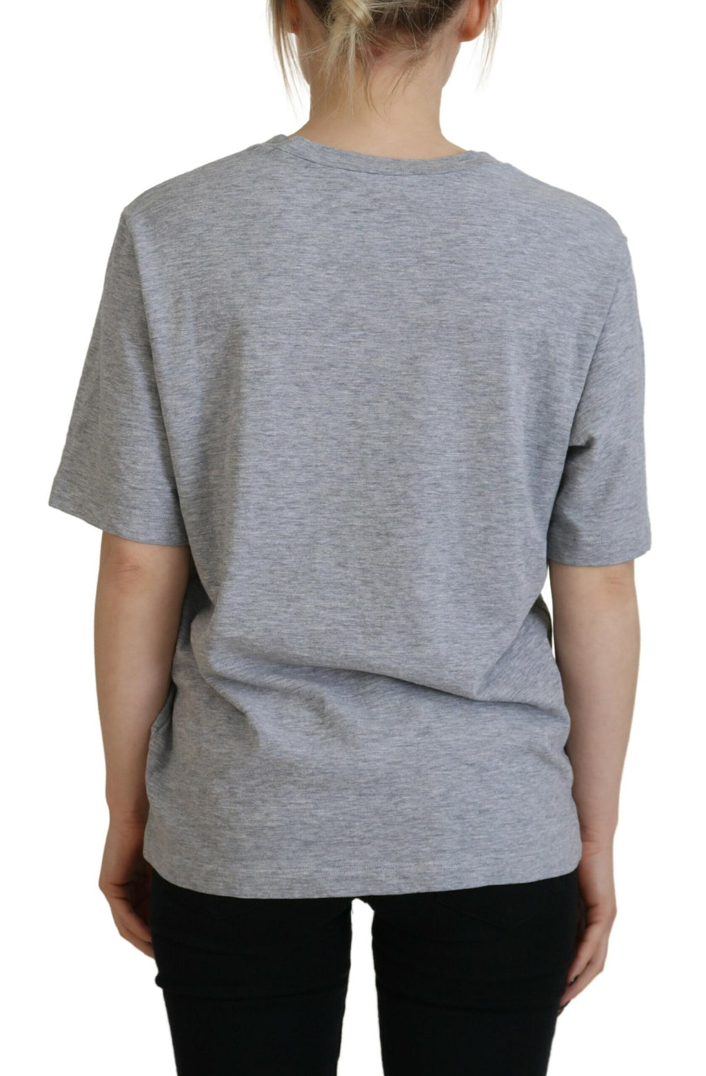 T-shirt gris à logo Dsquared² en coton à manches courtes, coupe classique, affichant le logo sur la poitrine.
