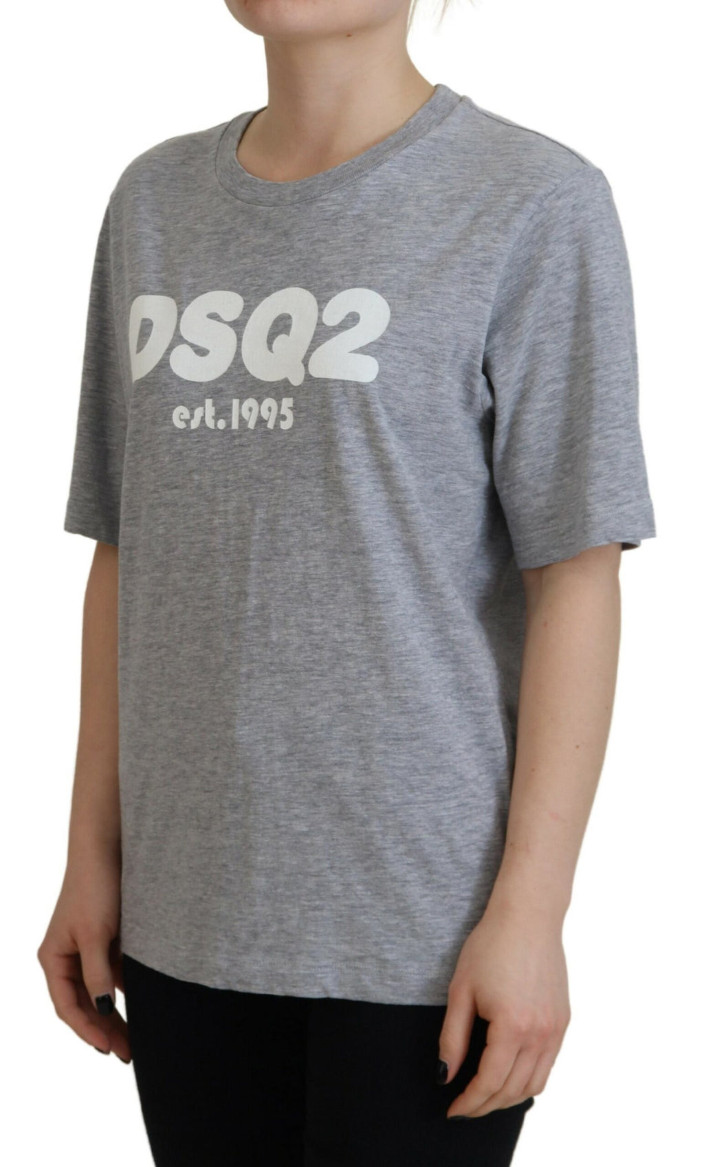 T-shirt gris à logo Dsquared², coton, coupe courte à manches courtes, style décontracté et moderne.