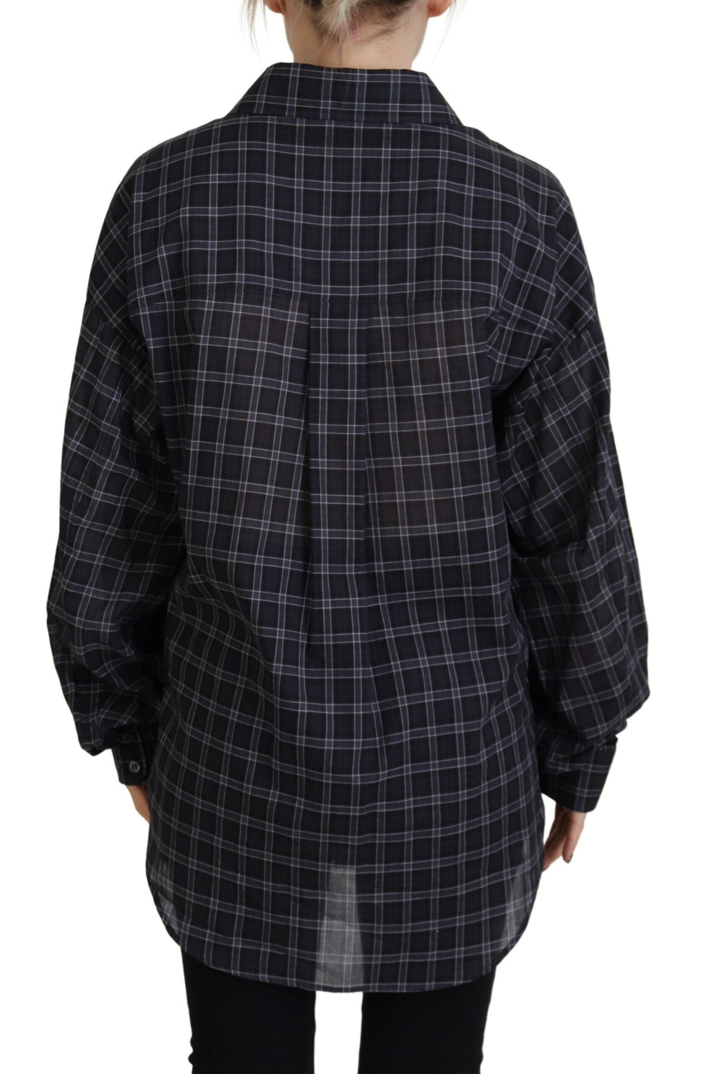Chemise à manches longues à carreaux noirs et blancs avec col, de la marque Dsquared².
