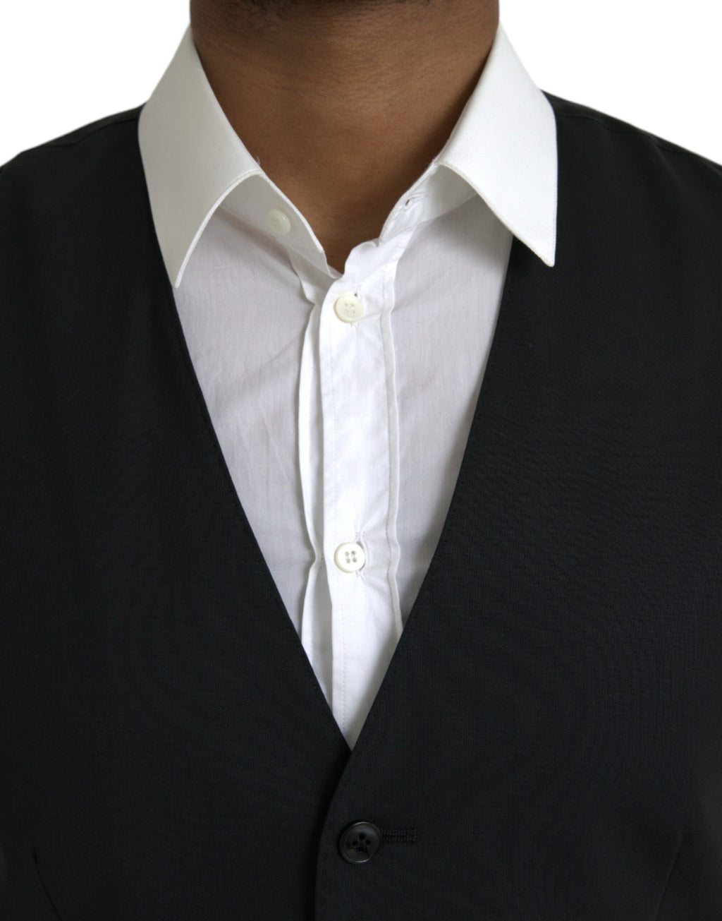Gilet de costume en laine noire Dolce & Gabbana pour femme, veste formelle élégante et raffinée.