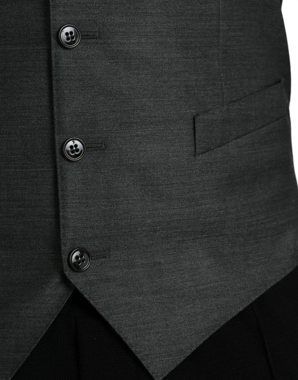 Gilet formel en laine grise de Dolce & Gabbana, veste élégante avec coupe sophistiquée pour homme ou femme.
