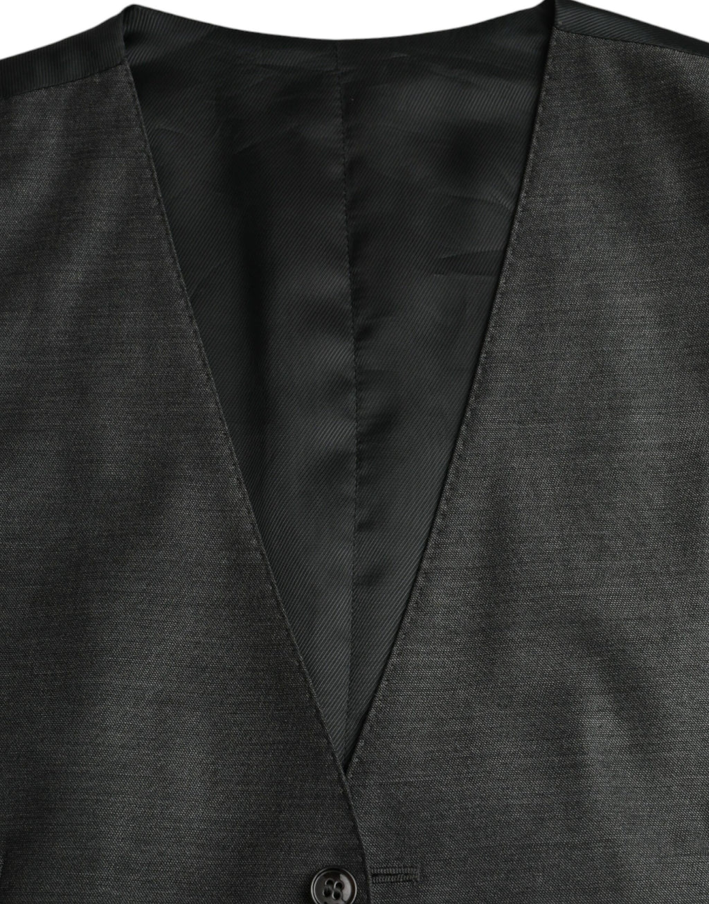 Gilet de costume en laine grise de Dolce & Gabbana, veste formelle élégante avec finition soignée et coupe ajustée.