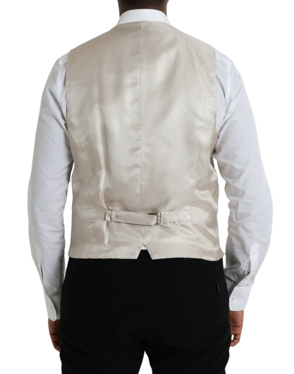 Robe-chemise blanche en coton Dolce & Gabbana, veste cintrée élégante pour occasion formelle.