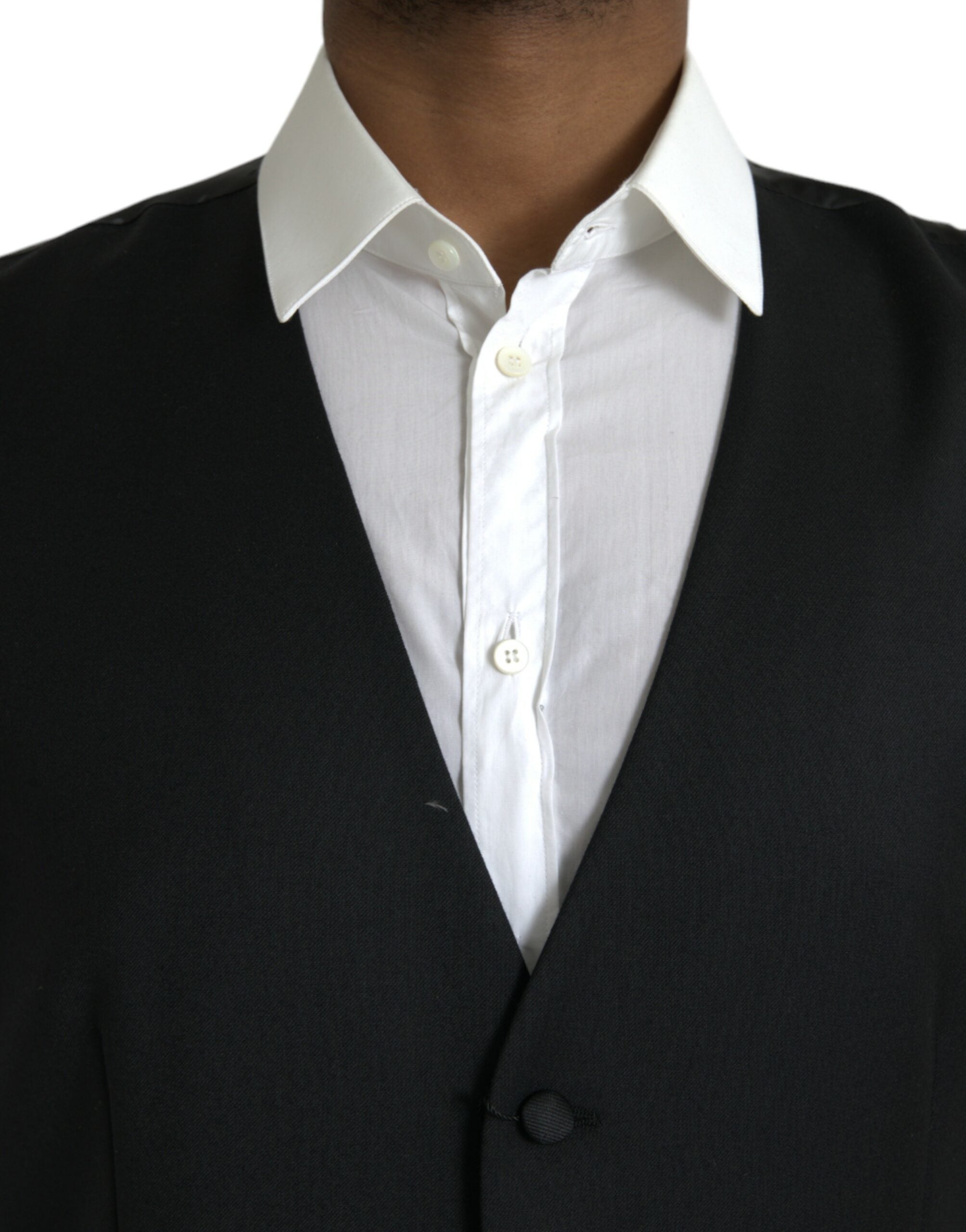 Robe-jupe noire en soie Dolce & Gabbana, tailleur élégant avec veste formelle pour femmes, sophistiquée et raffinée.