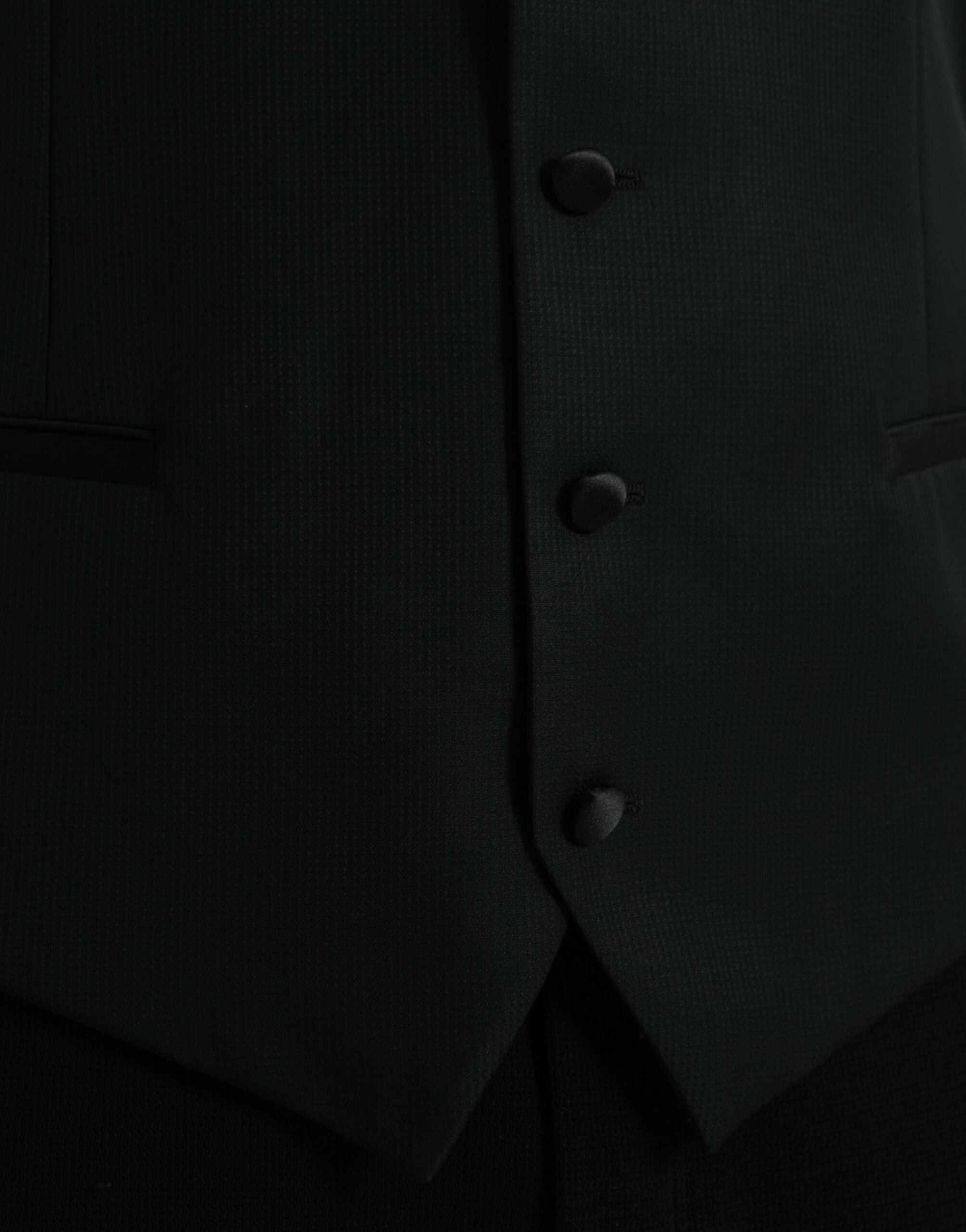 Gilet formel en laine noire de Dolce & Gabbana, veste ajustée élégante pour occasion spéciale