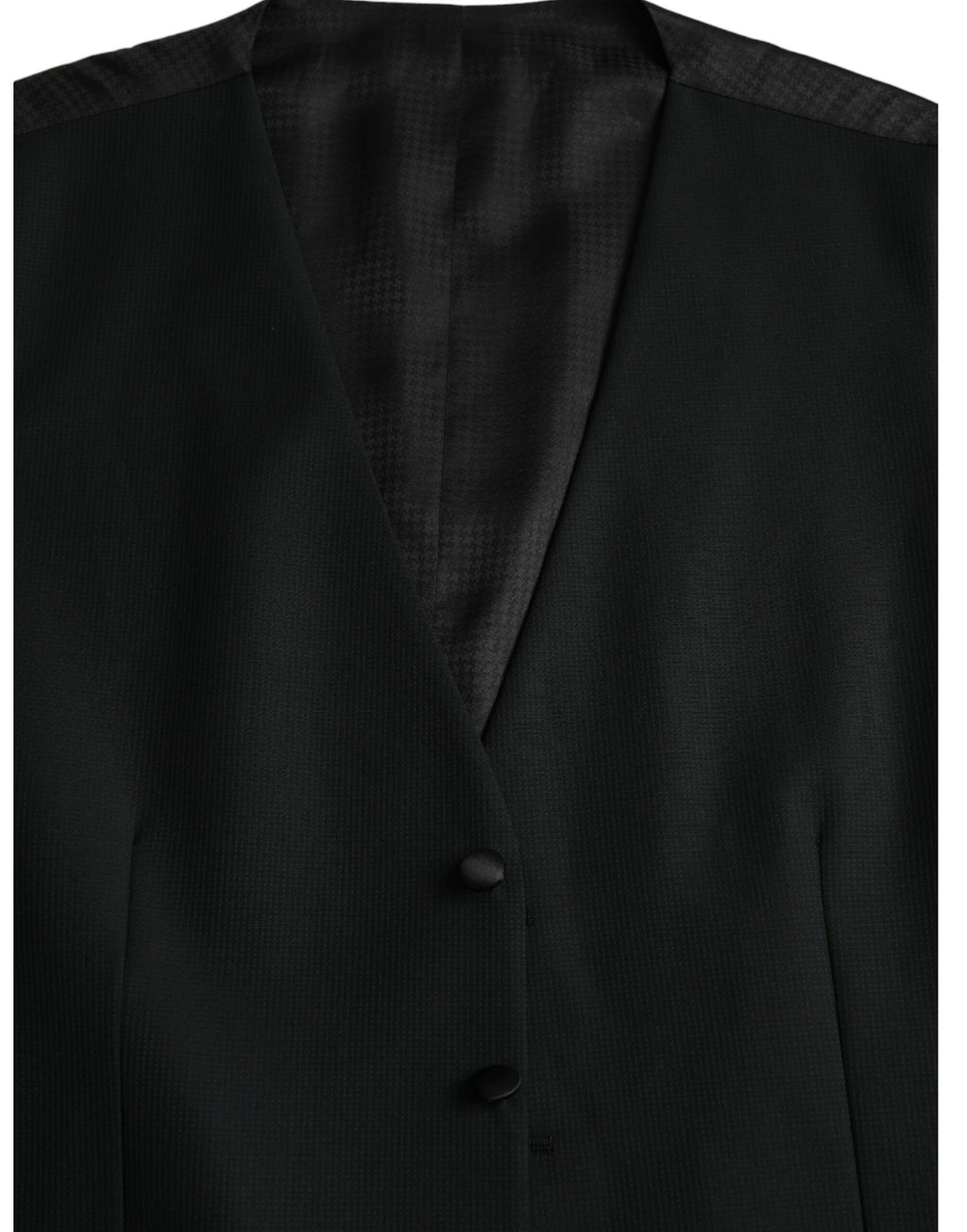 Gilet formel en laine noire de Dolce & Gabbana, veste ajustée élégante pour occasion spéciale.
