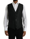 Veste habillée en laine noire Dolce & Gabbana, robe-waistcoat élégante et formelle pour femmes.