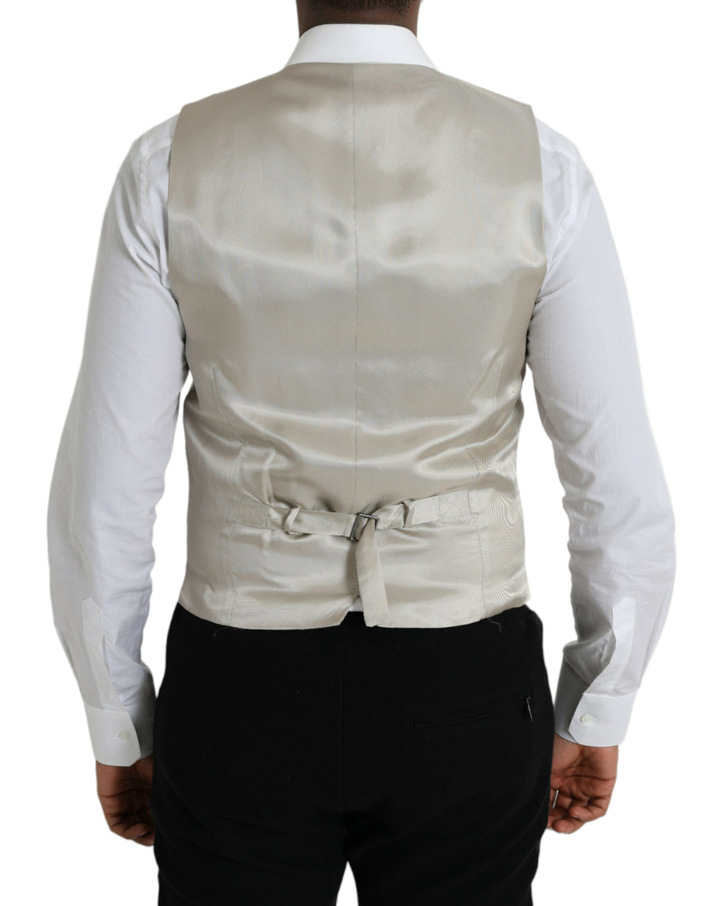 Gilet formel en laine gris clair de Dolce & Gabbana, veste élégante pour homme avec coupe ajustée.