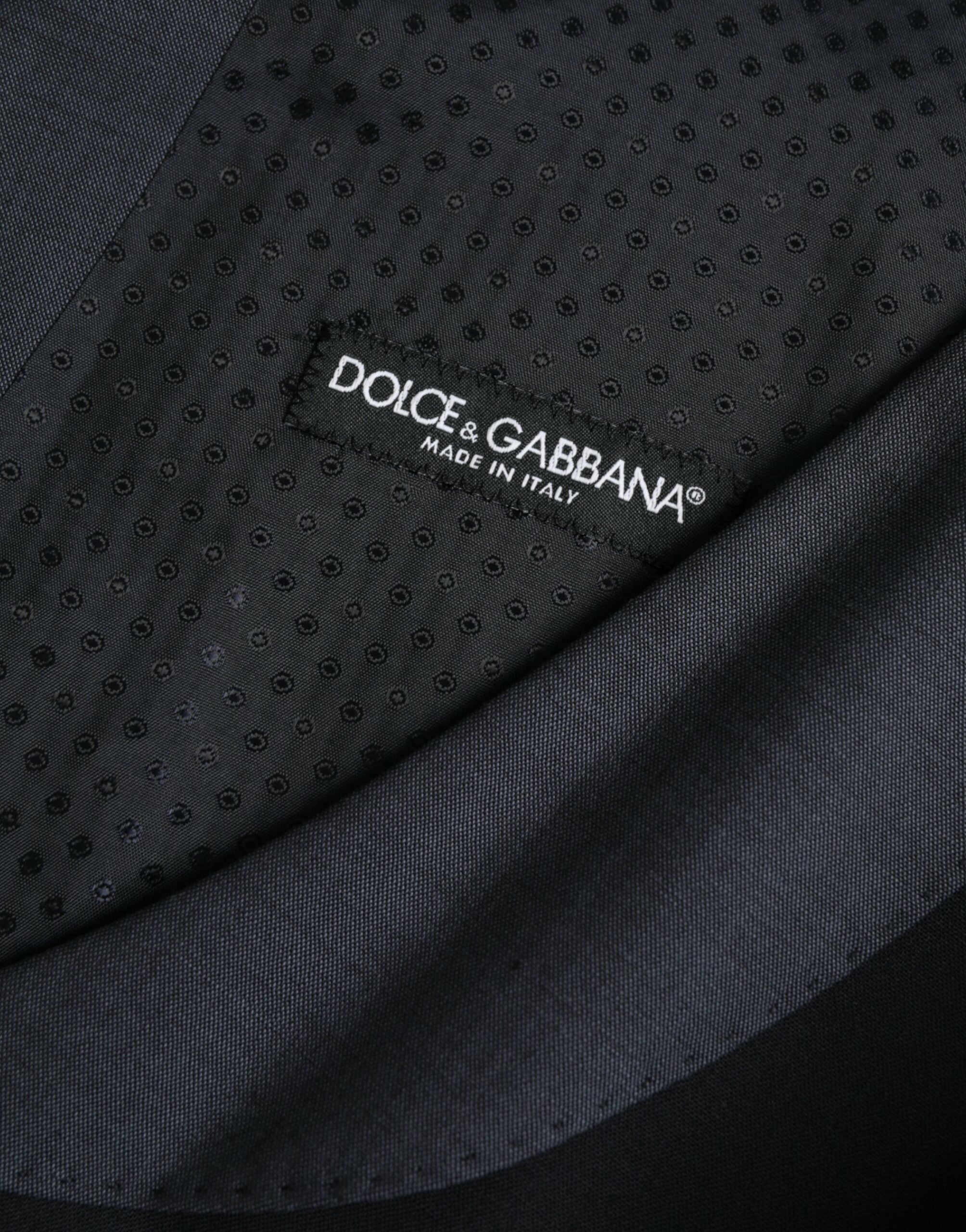 Gilet de costume noir en laine Dolce & Gabbana, robe sans manches élégante pour occasion formelle.