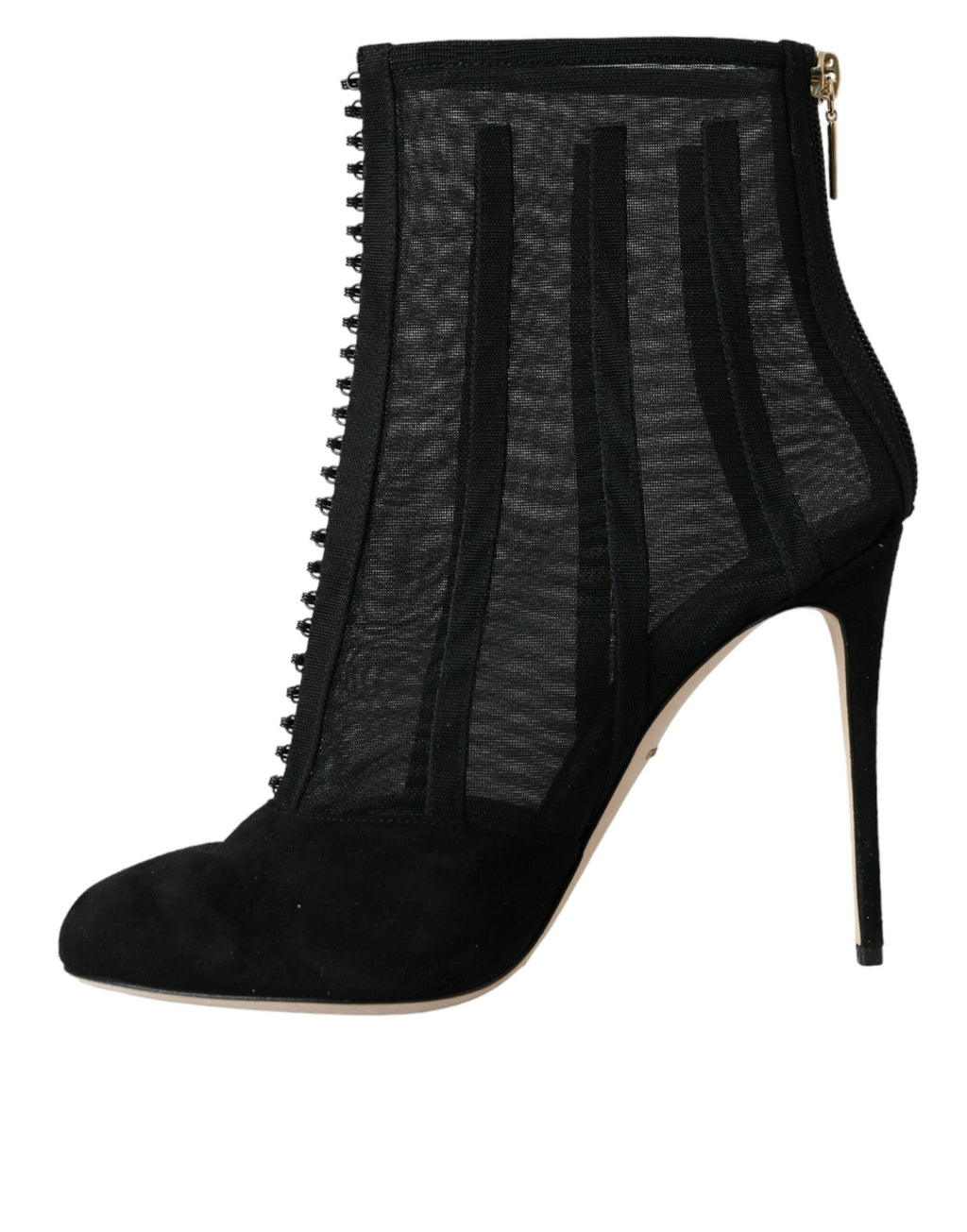 Chaussures Dolce & Gabbana escarpins en mesh noir à talons aiguilles et bottines à la cheville.