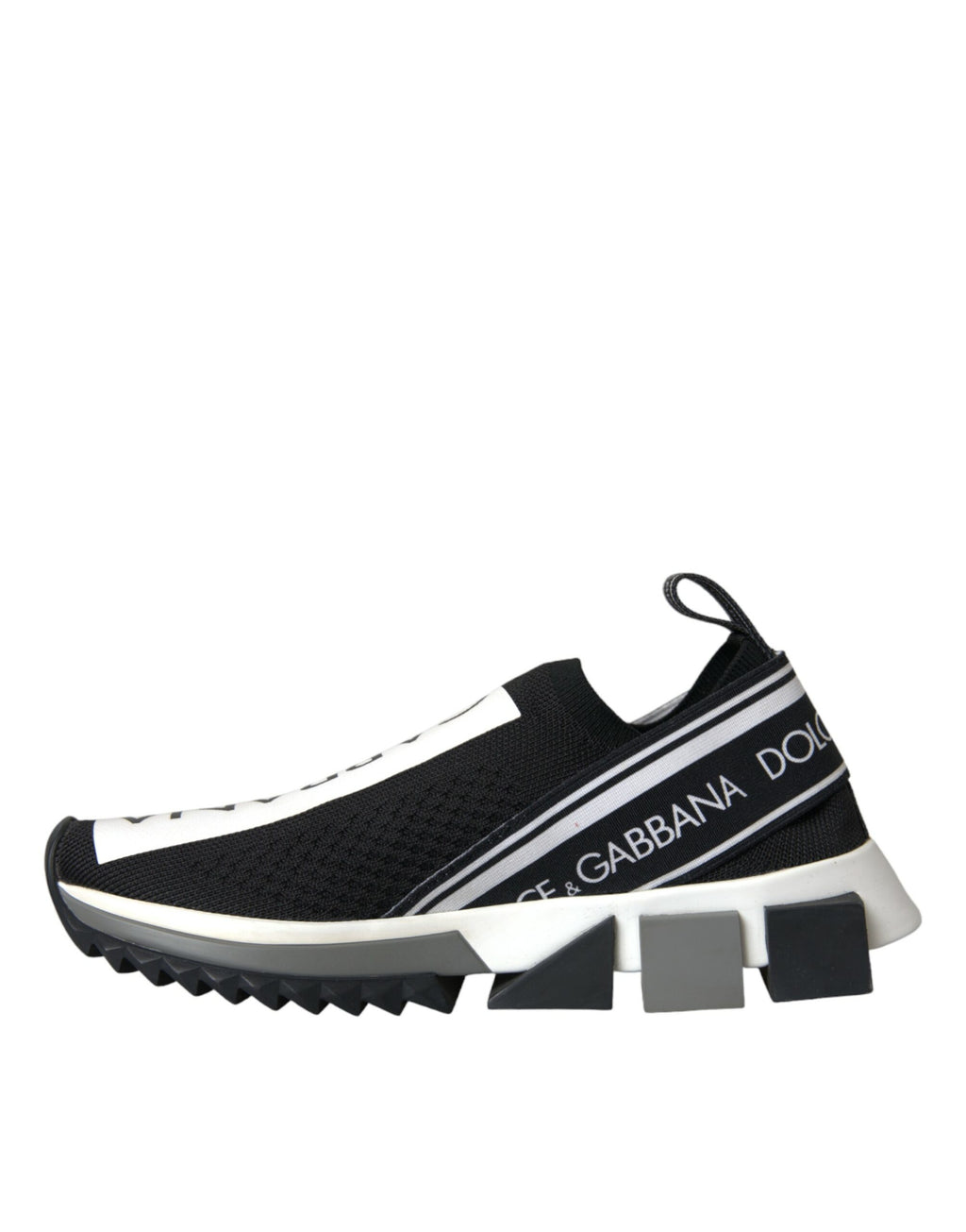 Chaussures slip-on Sorrento Dolce & Gabbana en noir et blanc, baskets élégantes pour homme avec design moderne.