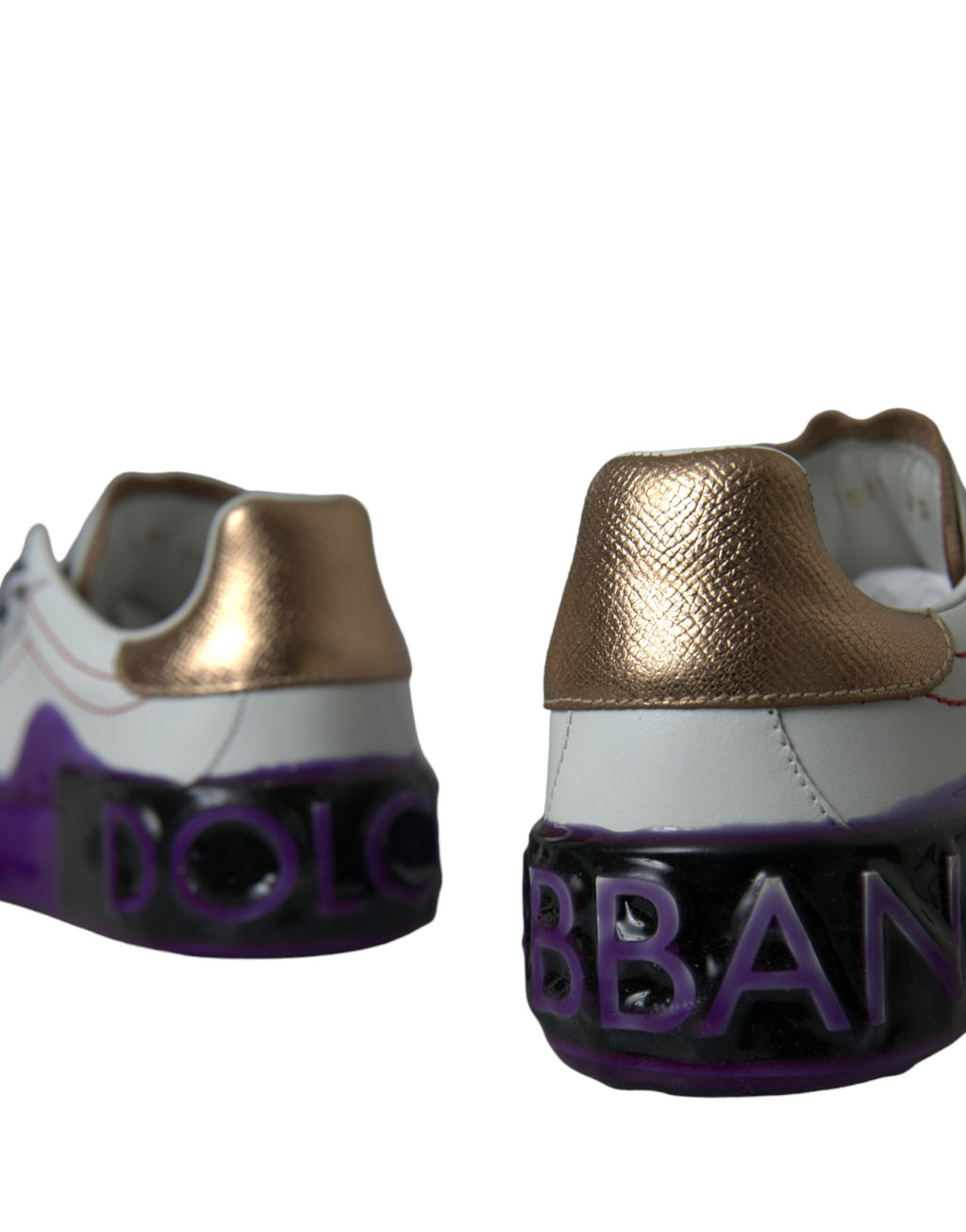 Chaussures sneakers basses en cuir blanc Dolce & Gabbana Portofino, style élégant et moderne pour homme.