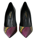 Escarpins Dolce & Gabbana en cuir exotique multicolore, talons élégants et design sophistiqué pour femmes.