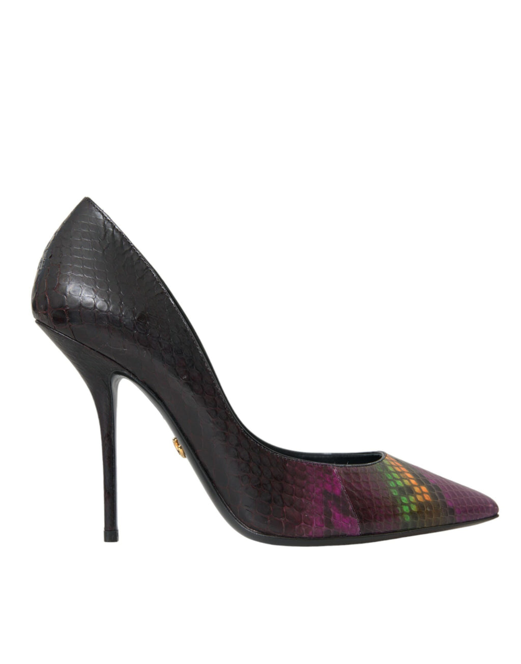 Escarpins Dolce & Gabbana en cuir exotique multicolore, talons hauts et design élégant, pour femmes.