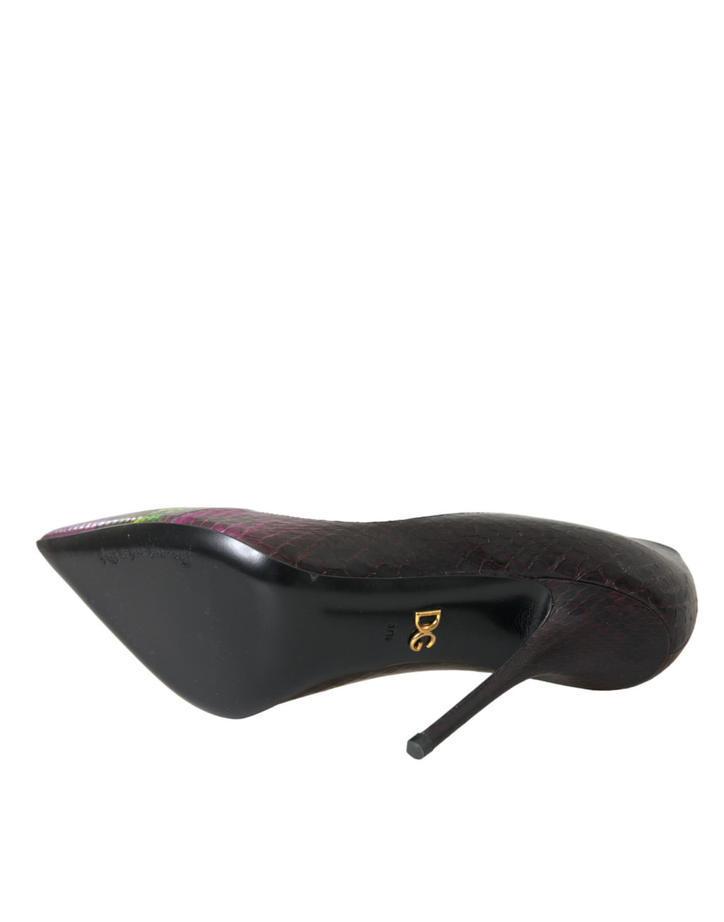 Escarpins Dolce & Gabbana en cuir exotique multicolore, talons élégants et design sophistiqué.