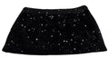 Jupe courte noire à taille moyenne avec embellissements de la marque Dsquared², coupe évasée en forme de A.