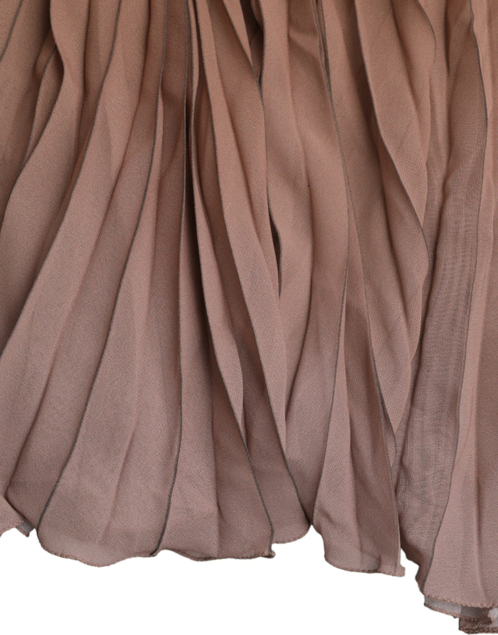 Jupe midi plissée en polyester marron à taille haute de Dolce & Gabbana, élégante et sophistiquée.