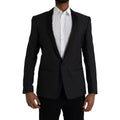 Manteau blazer noir en jacquard Dolce & Gabbana MARTINI, coupe simple boutonnage simple, élégant et sophistiqué.