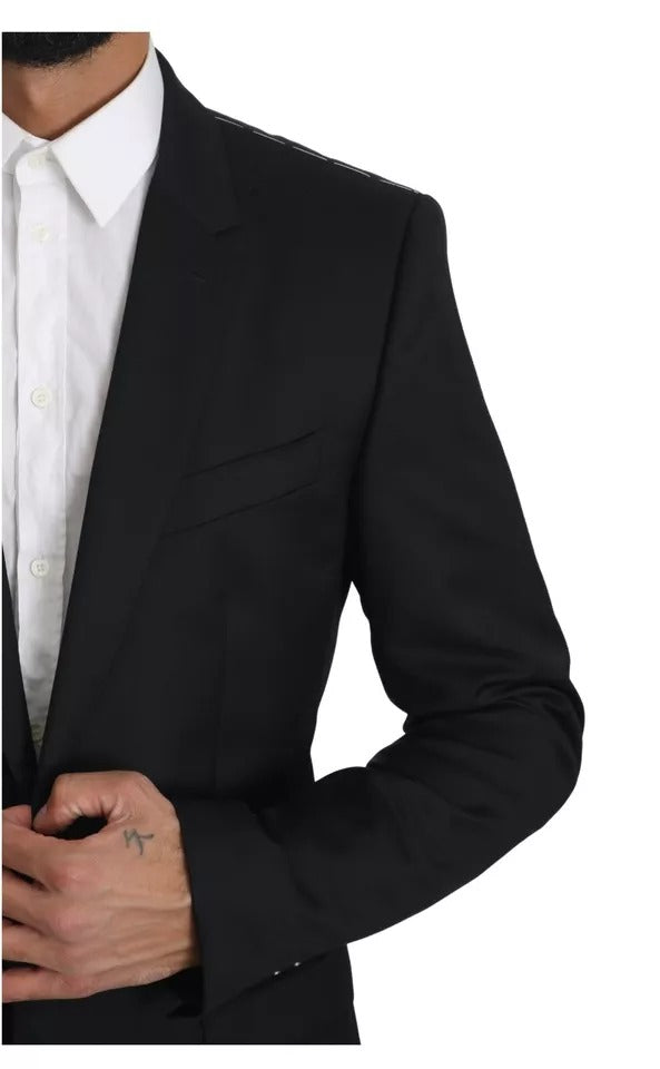 Veste blazer slim noire Dolce & Gabbana Martini, élégante et ajustée, visible sur un mannequin.