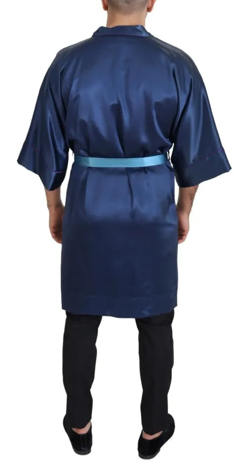Ceinture en satin bleu de Dolce & Gabbana pour robe ou veste, en soie élégante avec boucle sophistiquée.