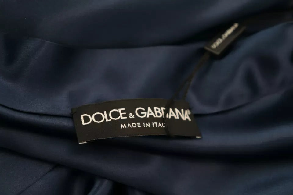 Ceinture en satin et soie bleue de Dolce & Gabbana, à la taille, pour robe ou veste élégante.