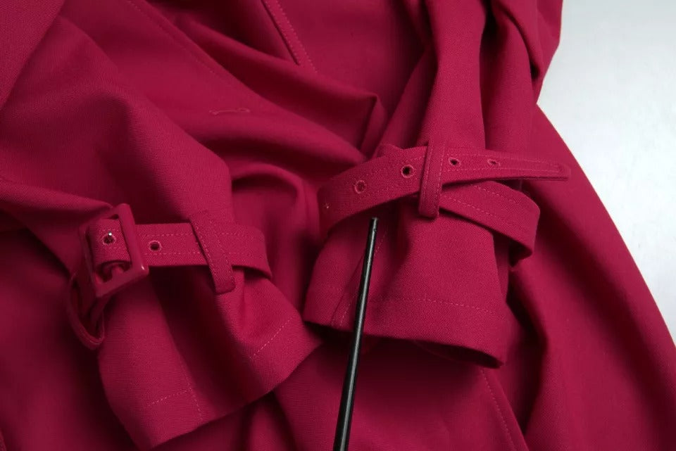 Manteau trench double boutonnage rose foncé de Dolce & Gabbana, veste élégante en tissu léger pour femmes.