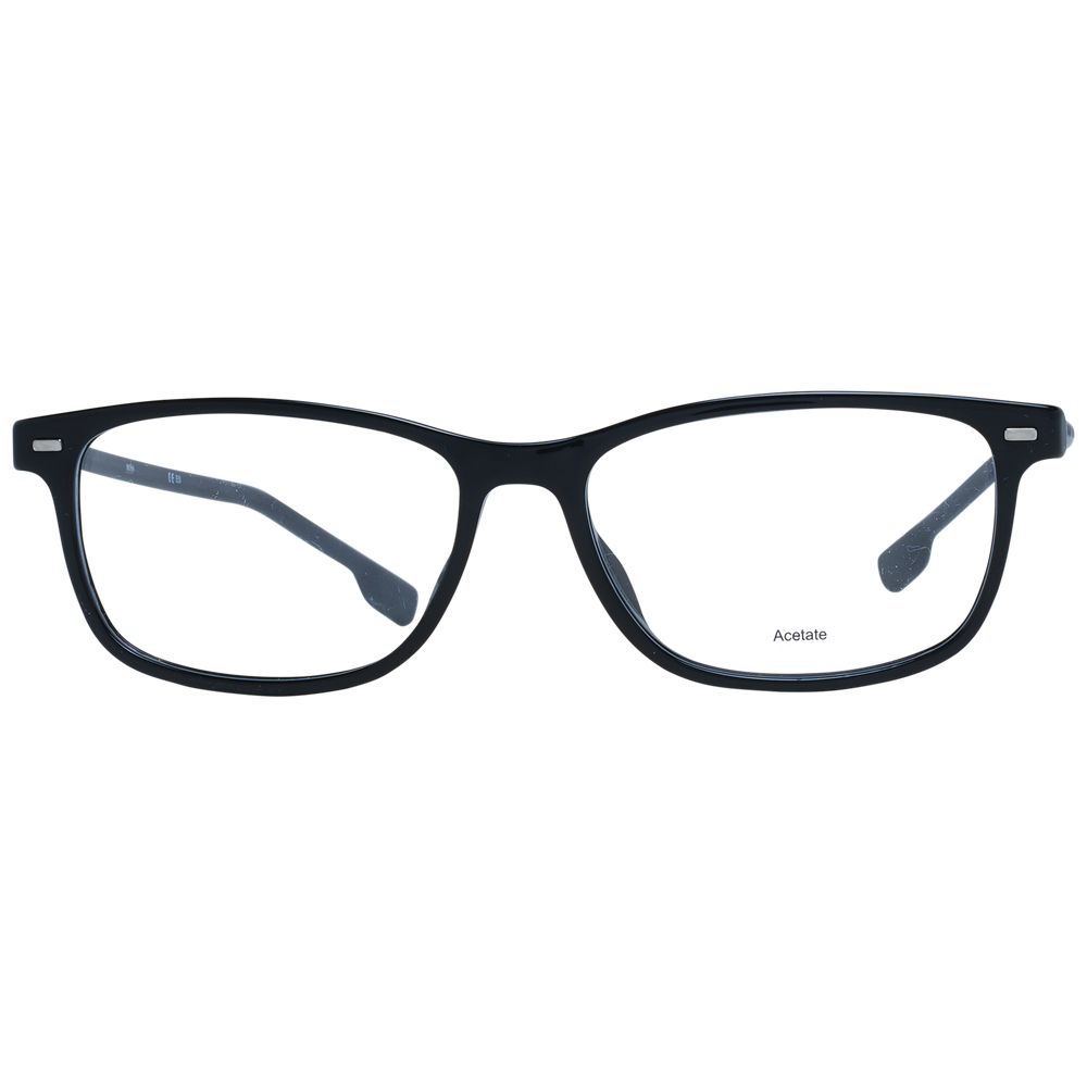 Lunettes en acétate noires de la marque Hugo Boss, monture élégante pour un look sophistiqué.