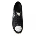 Chaussures sneakers pour homme Dolce & Gabbana en cuir noir avec couronne Milano, style élégant et moderne.