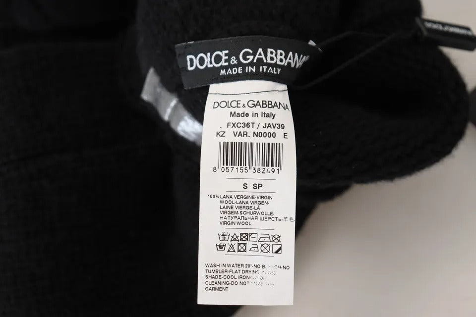 Chaussettes longues en laine noire pour femmes de Dolce & Gabbana, accessoire élégant et confortable jusqu'aux mollets
