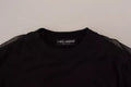 Pull en polyester noir Dolce & Gabbana avec logo, style homme, doux et confortable, idéal pour un look élégant et décontracté.