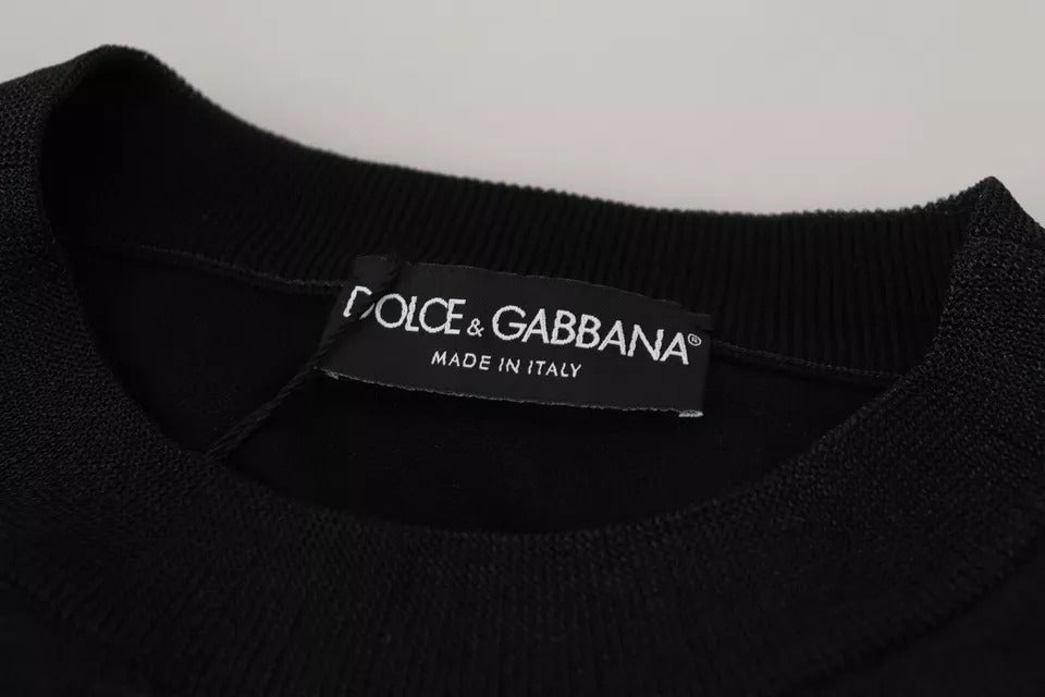 Pull à capuche pour homme Dolce & Gabbana en polyester noir avec logo visible, style décontracté et moderne.