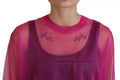 Pull-over Dolce & Gabbana en polyester fuchsia avec col rond, doux et confortable, idéal pour un style élégant et moderne.