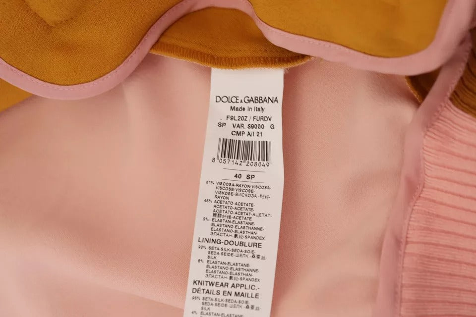 Sweat-shirt Dolce & Gabbana en viscose multicolore avec motif floral et fermeture éclair complète.