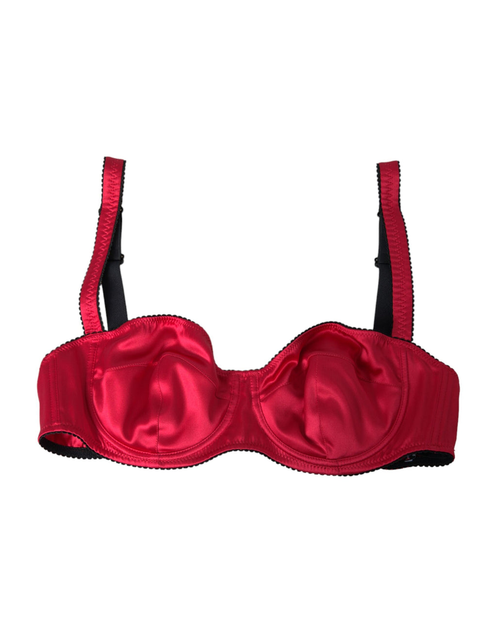 Soutien-gorge balconnet en soie stretch bordeaux Dolce & Gabbana, avec détails élégants et finition raffinée.