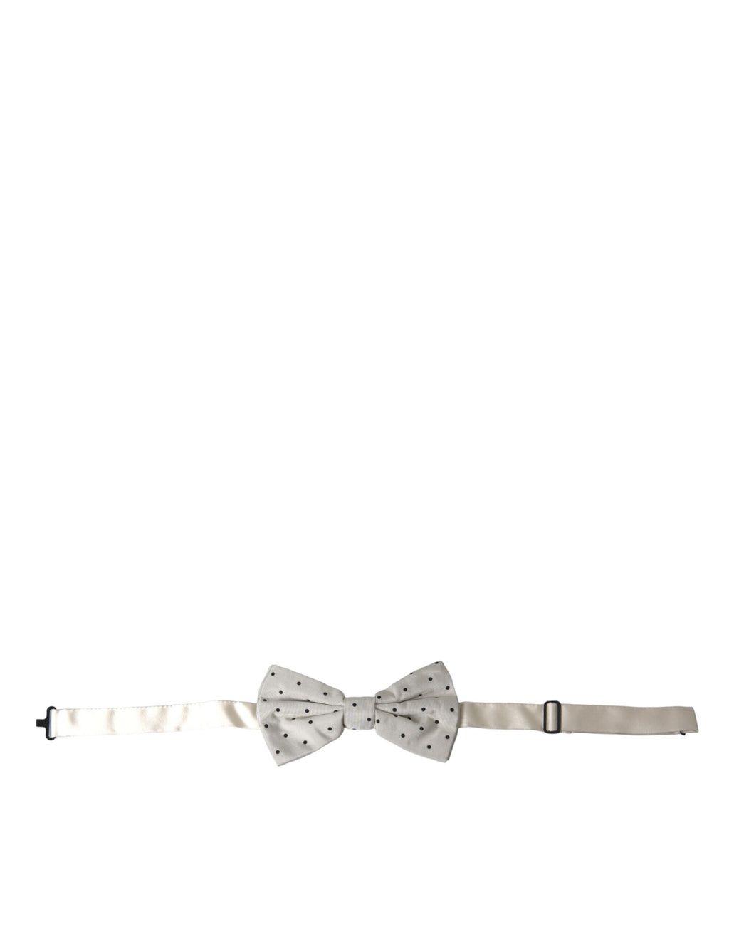 Dolce & Gabbana Gray Black Polka Dot Polyester Bow Tie Men