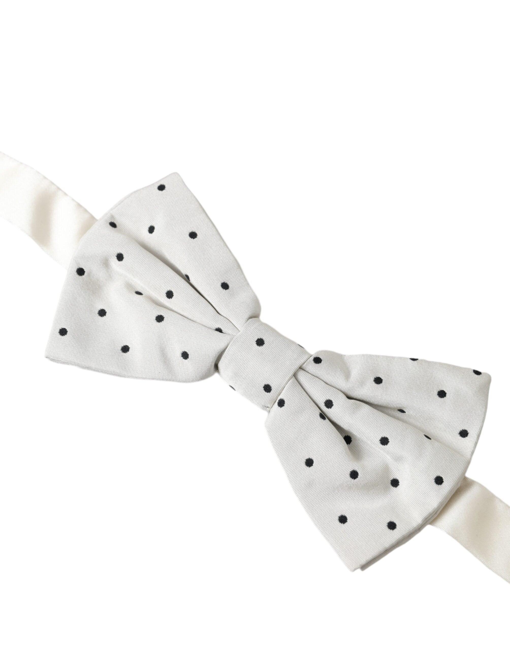 Dolce & Gabbana Gray Black Polka Dot Polyester Bow Tie Men