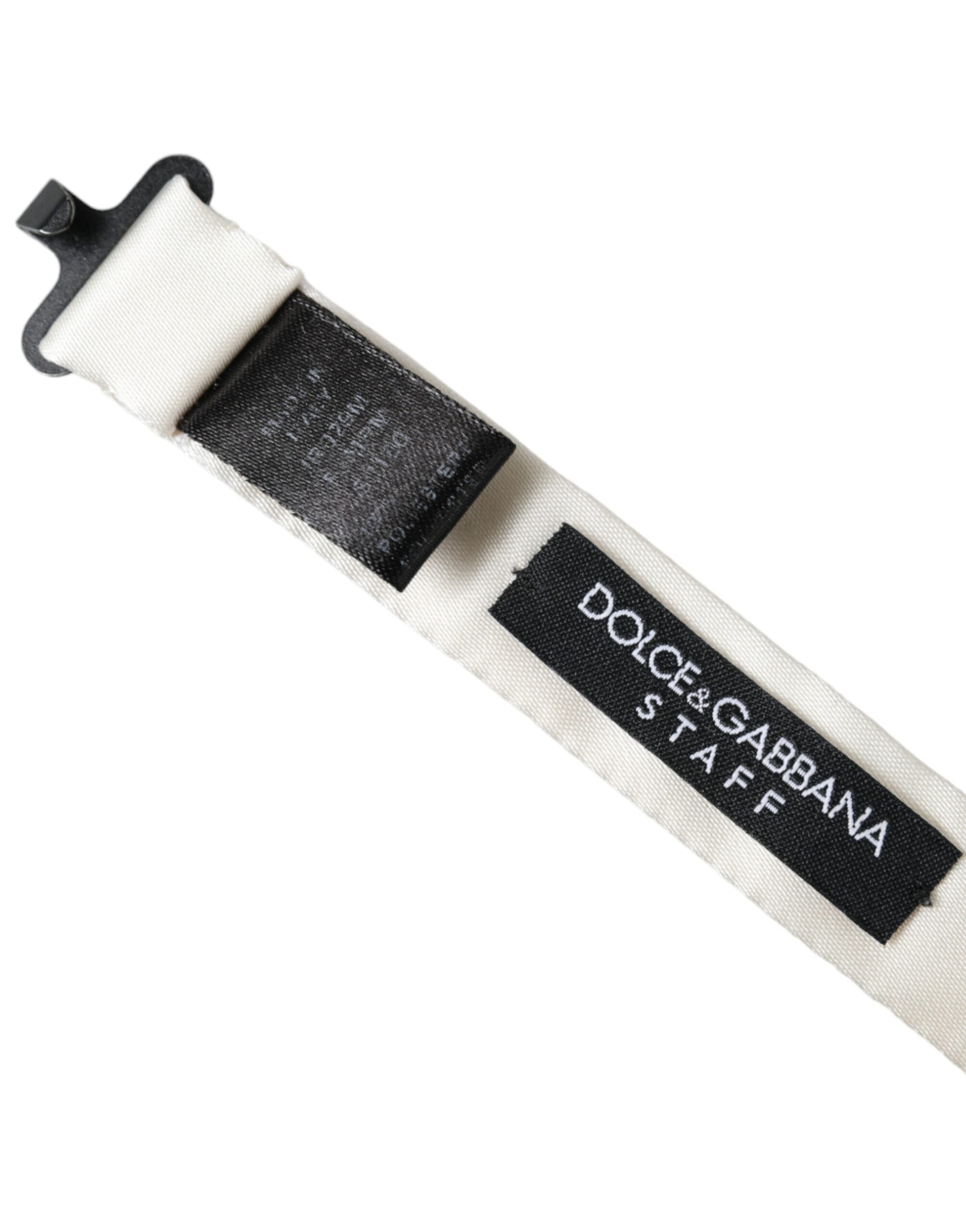 Dolce & Gabbana Gray Black Polka Dot Polyester Bow Tie Men