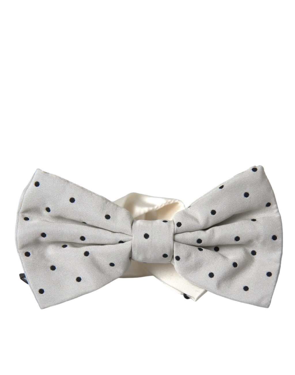 Dolce & Gabbana Gray Black Polka Dot Polyester Bow Tie Men