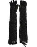 Dolce & Gabbana Black Taormina Lace Elbow Length Gloves