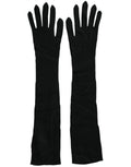 Dolce & Gabbana Black Cashmere Knitted Elbow Length Gloves