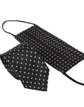 Dolce & Gabbana Dark Gray White Polka Dots 100% Silk Necktie Face Mask
