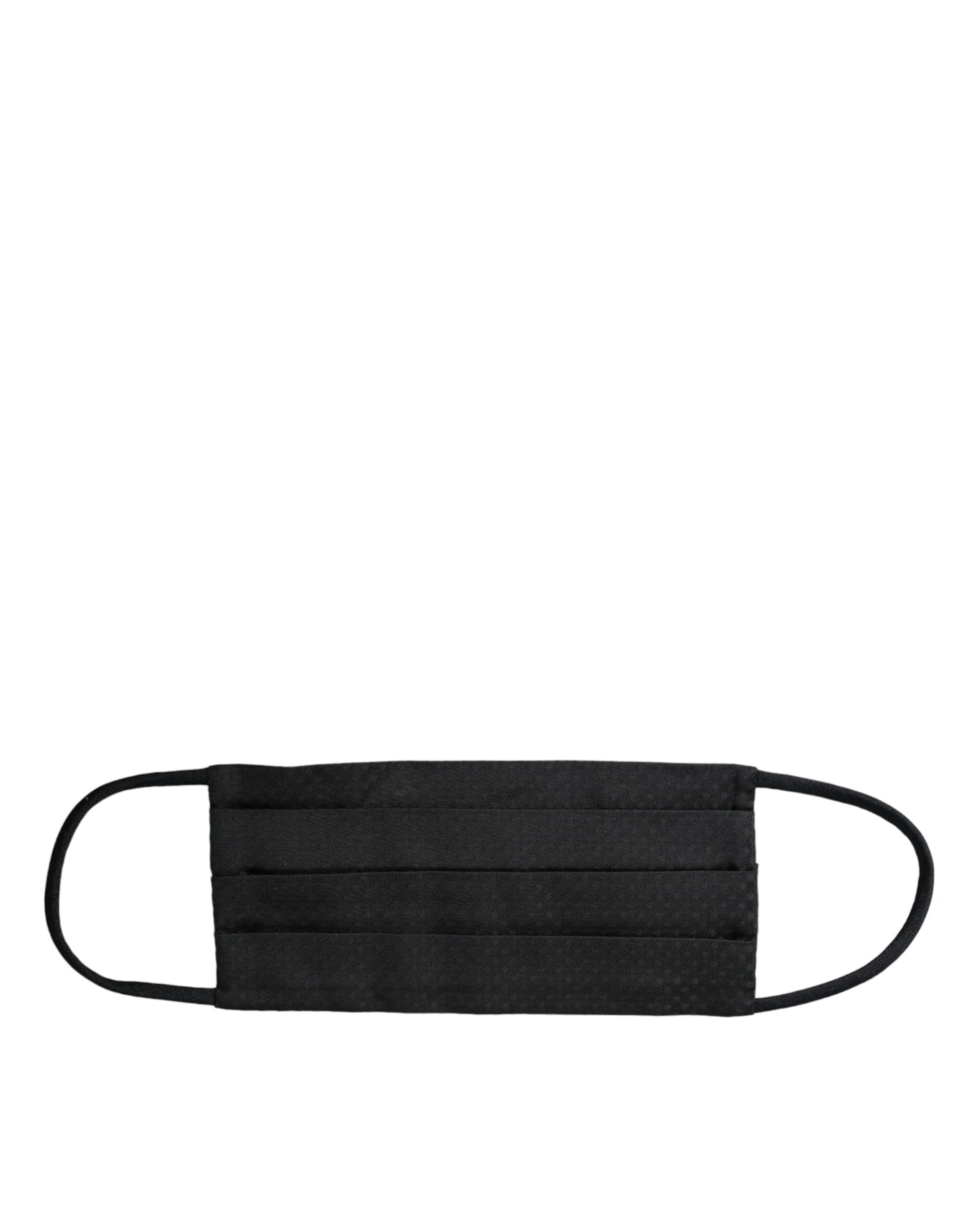 Dolce & Gabbana Dark Gray 100% Silk Adjustable Necktie Face Mask