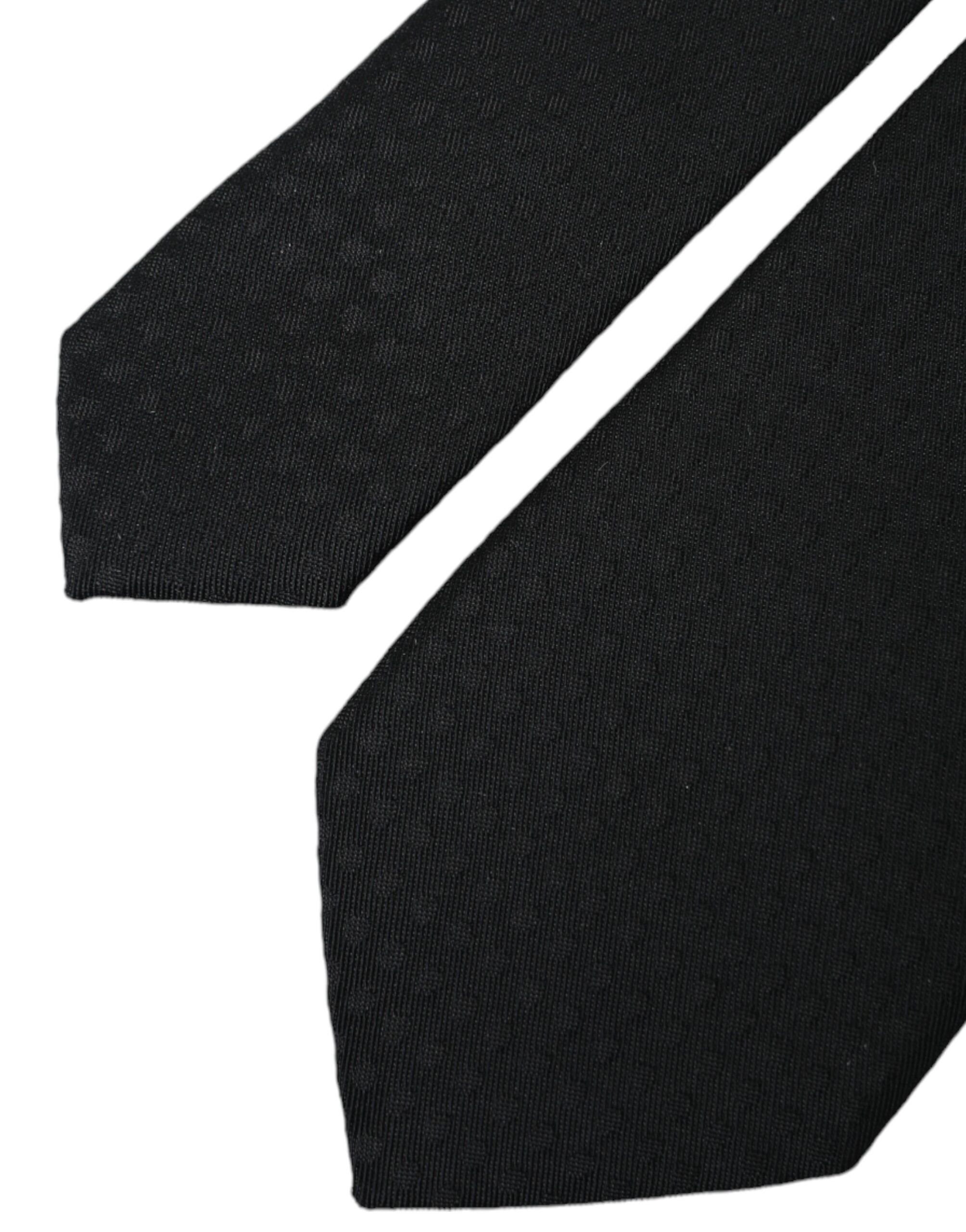 Dolce & Gabbana Dark Gray 100% Silk Adjustable Necktie Face Mask