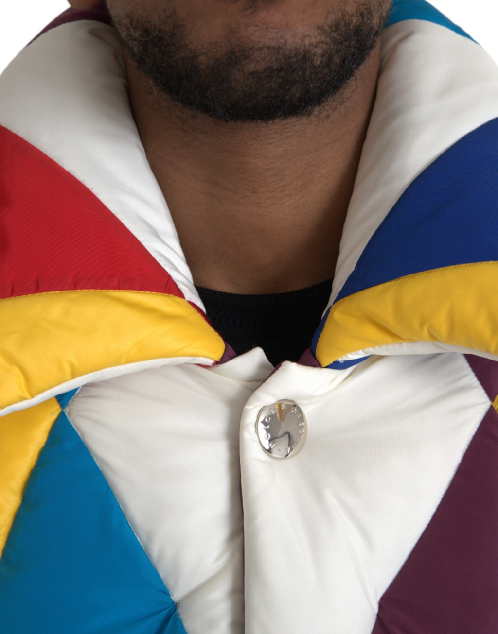 Veste matelassée multicolore Dolce & Gabbana pour homme, coupe décontractée et design tendance, idéale pour l'automne et l'hiver.