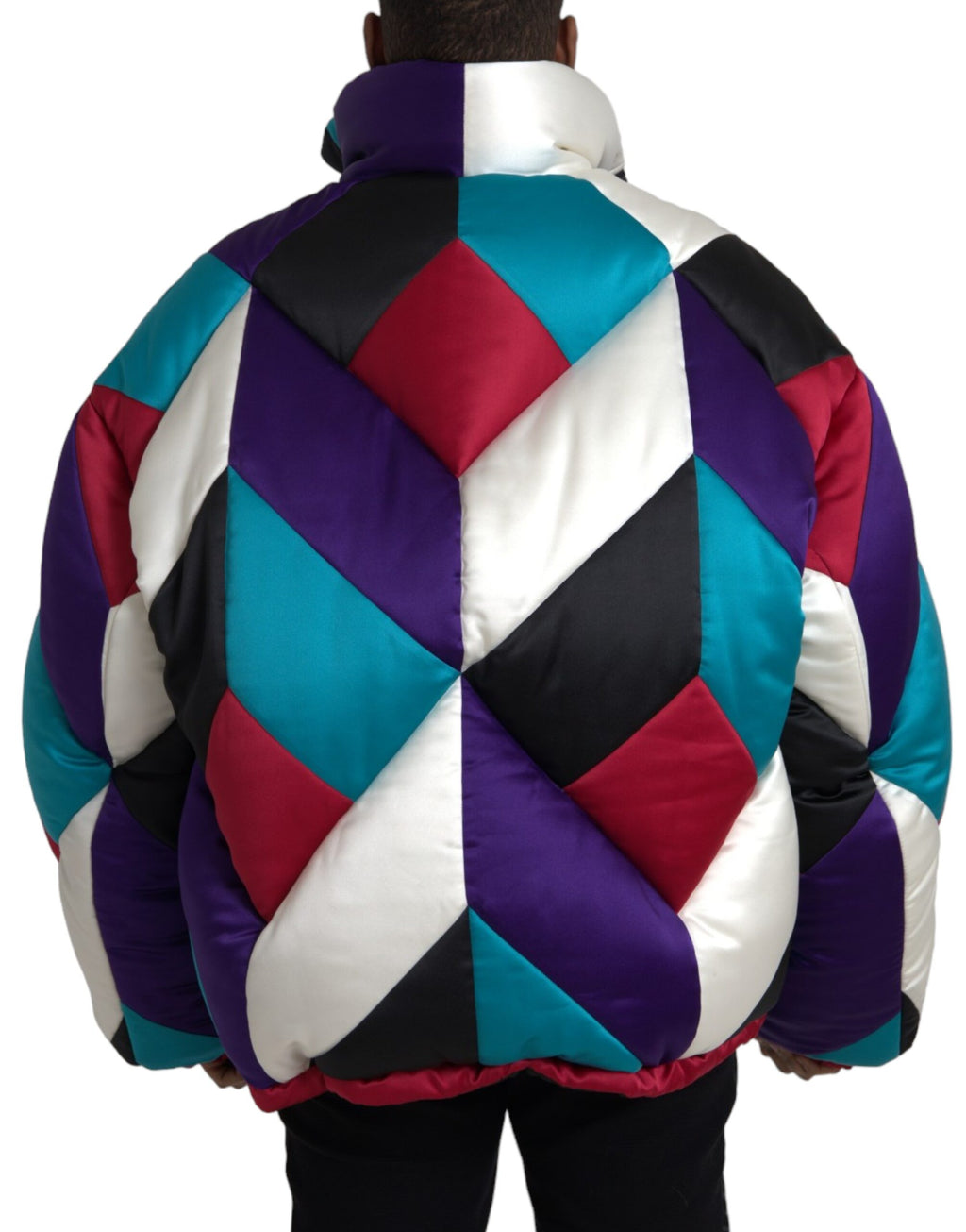 Veste matelassée Dolce & Gabbana multicolore avec logo, coupe légère et design à la mode pour un style tendance.