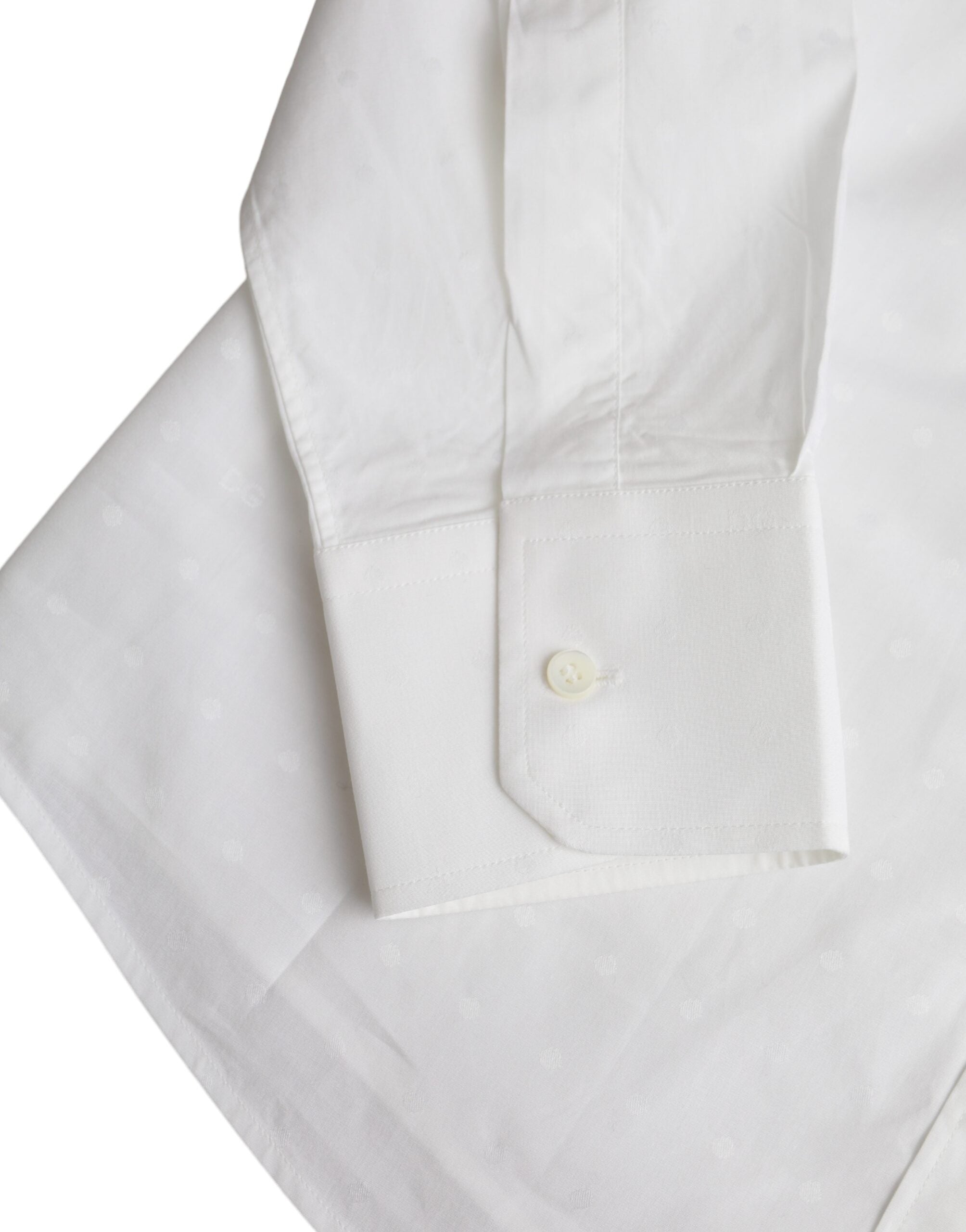 Chemise homme Dolce & Gabbana en coton blanc avec logo doré, style élégant et moderne.
