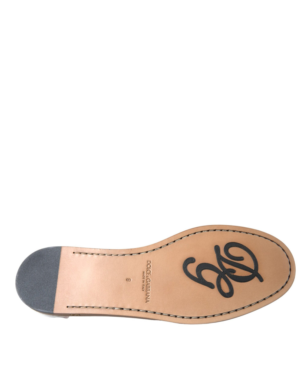 Mocassins Dolce & Gabbana en cuir blanc à enfiler, chaussons élégants pour homme, vue de face sur fond blanc
