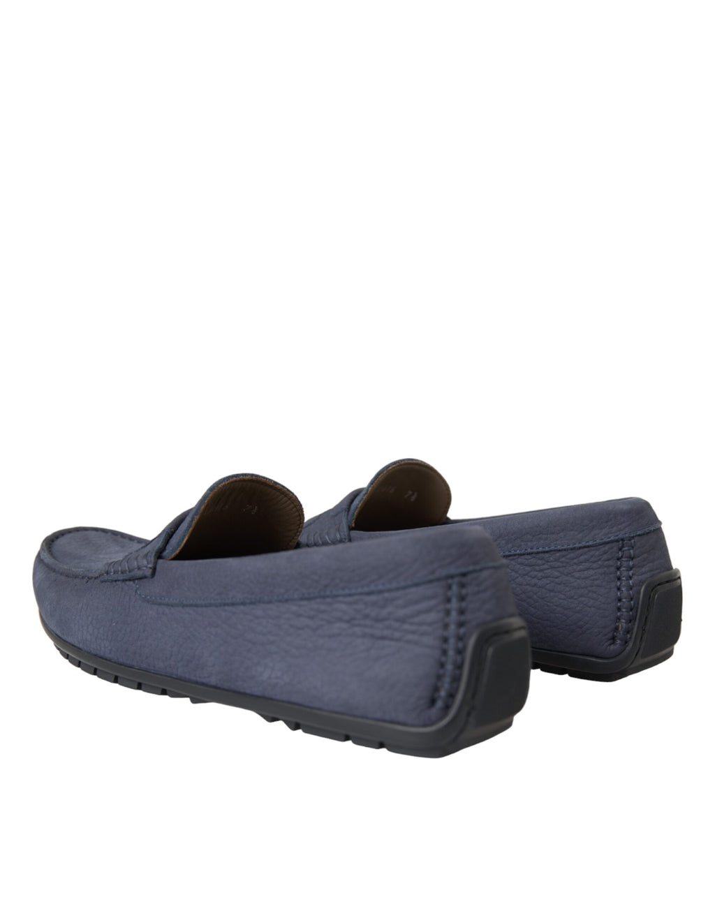 Chaussures mocassins Dolce & Gabbana en cuir de veau bleu, slip-on élégants pour hommes.