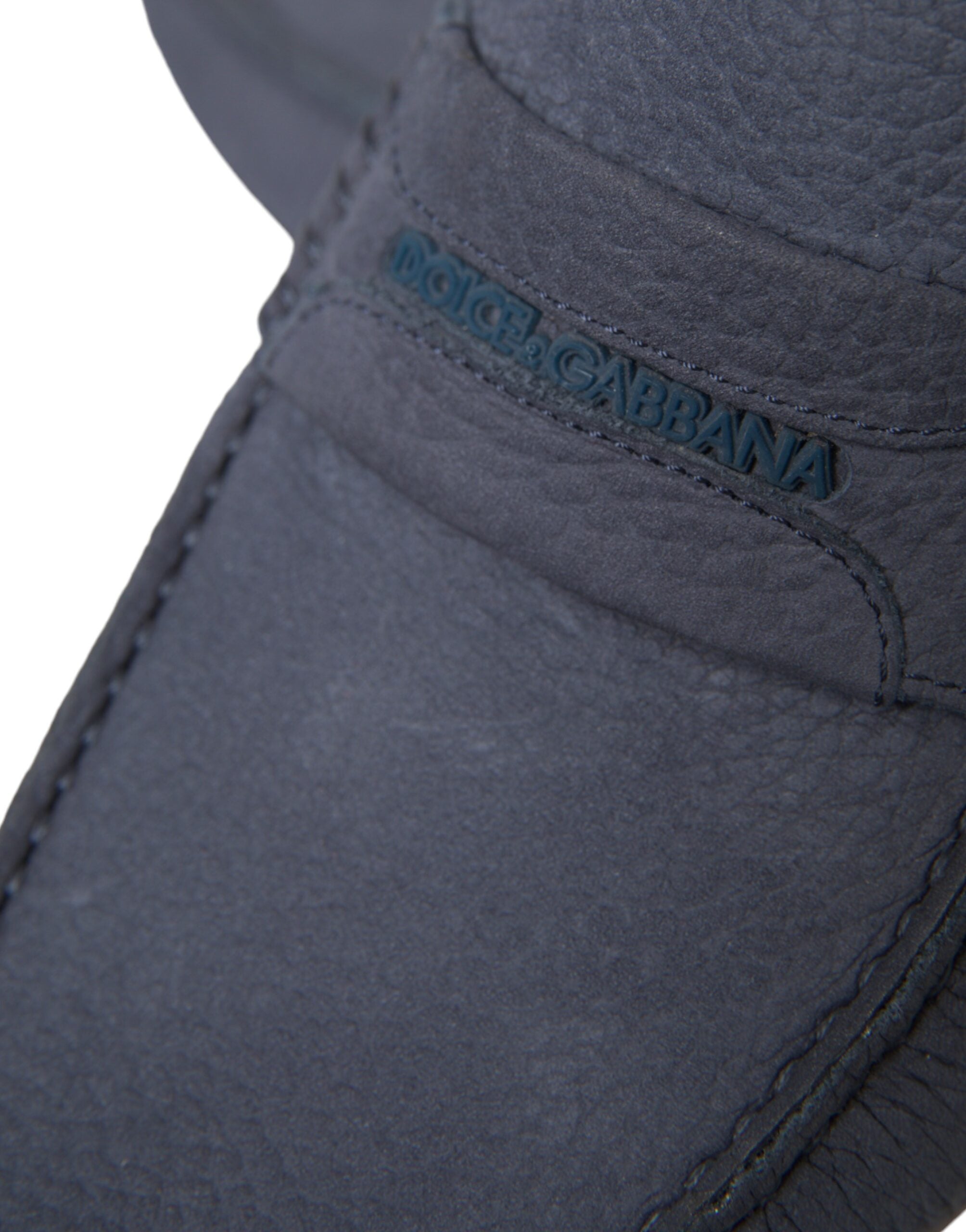 Chaussures mocassins Dolce & Gabbana en cuir de veau bleu, slip-on élégantes pour homme.