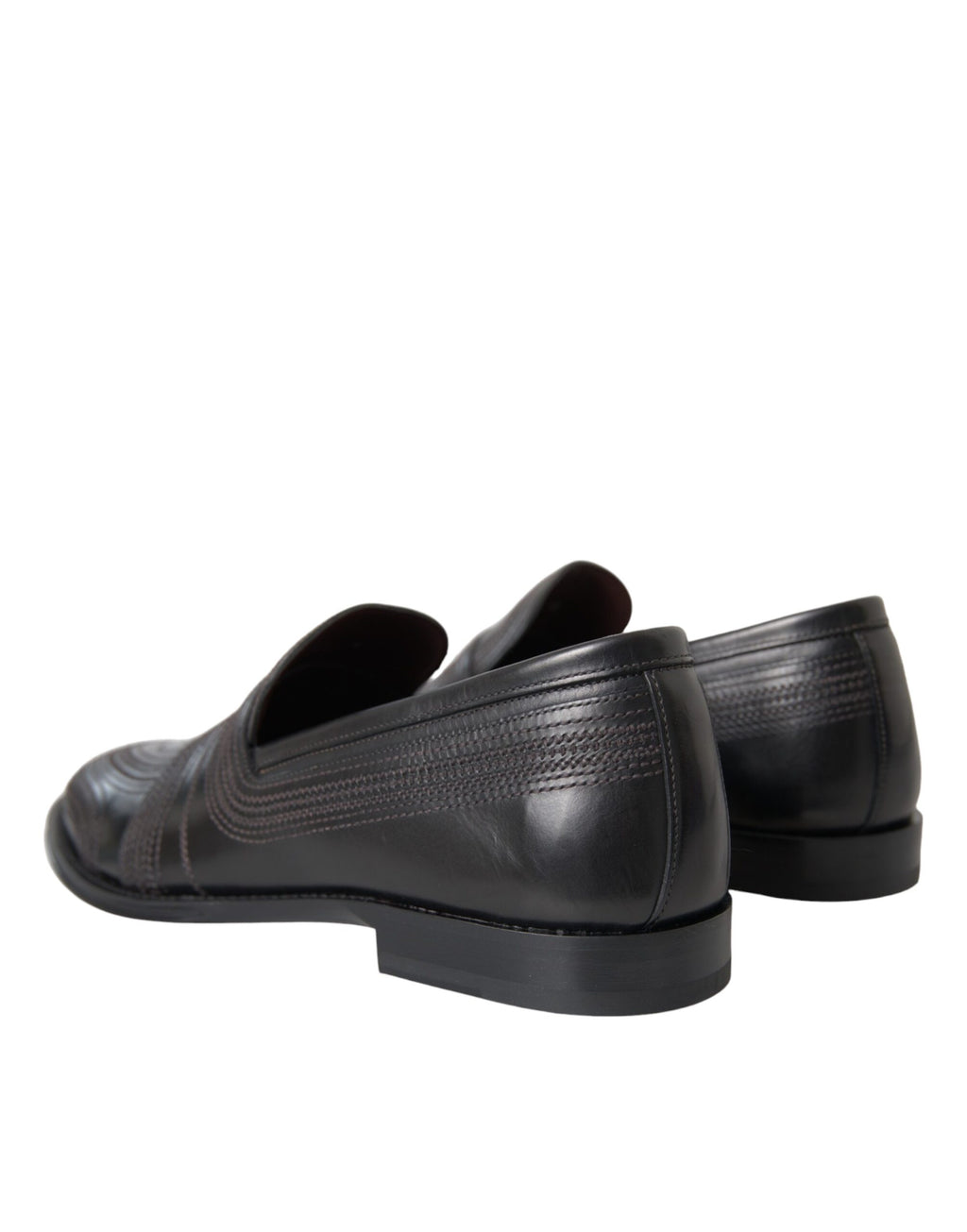 Chaussures pour hommes Dolce & Gabbana en cuir noir et brun, mocassins élégants en cuir pour hommes.